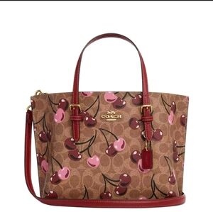 Coach Mollie Tote Bag 25 In Signature Canvas With Cherry Print